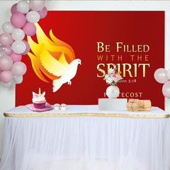 Lofaris Rot Gold Pfingsten Fotohintergrund Heiliger Geist Taube Kirche Party Deko