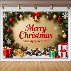 Lofaris Frohe Weihnachten Neujahr Fotohintergrund Festliches Gold Girlande Deko