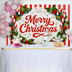 Lofaris Frohe Weihnachten Zuckerstange Fotohintergrund Rot Weiß Gestreift Deko