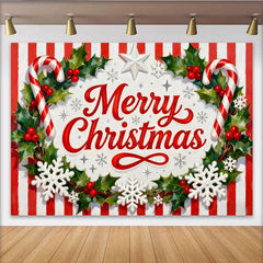 Lofaris Frohe Weihnachten Zuckerstange Fotohintergrund Rot Weiß Gestreift Deko