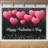 Lofaris Schwarz Rosa Herzen Happy Valentinstag Fotohintergrund Romantische Deko