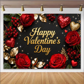 Lofaris Schwarz Gold Glitzer Valentinstag Fotohintergrund Rote Rosen Romantisch