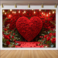 Lofaris Rote Rosen Herz Lichterkette Fotohintergrund Valentinstag Hochzeit Deko