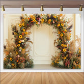 Lofaris Rustikale Sonnenblume Pampasgras Blumenbogen Fotohintergrund Boho Hochzeit Deko
