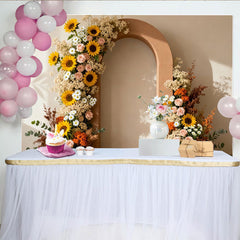 Lofaris Boho Blumenbogen Fotohintergrund Sonnenblumen Rosa Rosen Hochzeit Brautparty
