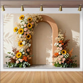 Lofaris Boho Blumenbogen Fotohintergrund Sonnenblumen Rosa Rosen Hochzeit Brautparty
