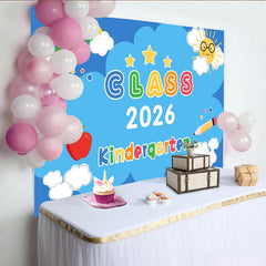 Lofaris Lebendig Kindergarten Abschlussklasse 2026 Fotohintergrund Regenbogen Sonne Apfel