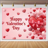 Lofaris Happy Valentinstag Fotohintergrund Rot Rosa Herzen Schleife Romantische Liebe Deko