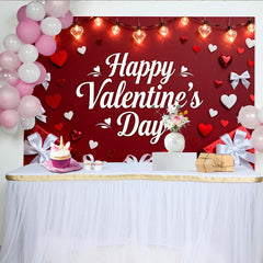 Lofaris Valentinstag Rot Weiße Herzen Geschenkboxen Fotohintergrund Romantische Liebe Deko