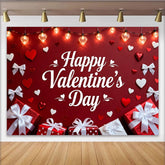 Lofaris Valentinstag Rot Weiße Herzen Geschenkboxen Fotohintergrund Romantische Liebe Deko