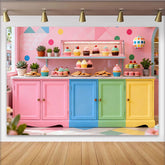 Lofaris Bunter Pastell-Süßigkeiten-Partyhintergrund, für Kindergeburtstage und Babypartys, fröhliche Desserttisch-Deko