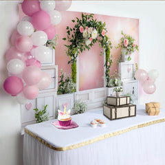 Lofaris Romantischer Blumen-Fotohintergrund mit Rosen und Holzboxen, eleganter Wandteppich für professionelles Fotostudio