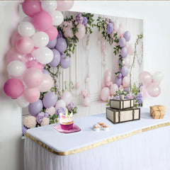 Lofaris Eleganter Pastell Blumen-Luftballon-Hintergrund für Fotoshootings, romantische Kulisse für Babyparty und Hochzeit