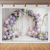 Lofaris Eleganter Pastell Blumen-Luftballon-Hintergrund für Fotoshootings, romantische Kulisse für Babyparty und Hochzeit