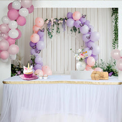 Lofaris Pastellfarbener Schmetterling Fotohintergrund mit Blumen und Luftballons, eleganter Wandteppich für Fotostudio-Dekoration