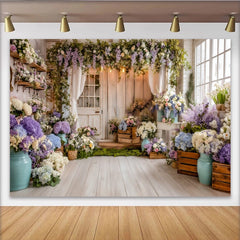 Lofaris Romantischer Landhaus Blumen Fotohintergrund mit Pastellfarben, elegante Kulisse für professionelle Porträts und Fotoshootings