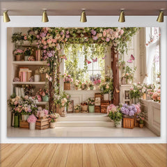 Lofaris Romantischer Frühlingsgarten-Fotohintergrund mit Blumen und Schmetterlingen, elegante Kulisse für Porträts und Fotoshootings