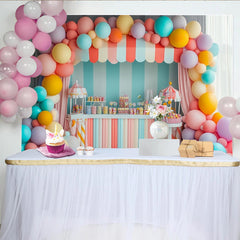 Lofaris Bunter Zuckerland Fotohintergrund mit Pastell-Luftballons, bezaubernde Kulisse für Kindergeburtstag und Fotoshooting
