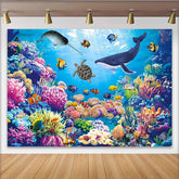 Lofaris Lebendiger Unterwasserwelt-Hintergrund mit bunten Korallen und Meerestieren, perfekte Kulisse für Fotostudio und Kinderparty