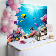 Lofaris Bunter Unterwasserwelt Hintergrund mit lebendigen Fischen Korallenriffen, Ozean Fotohintergrund für professionelles Studio