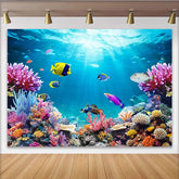 Lofaris Bunter Unterwasserwelt Hintergrund mit lebendigen Fischen Korallenriffen, Ozean Fotohintergrund für professionelles Studio
