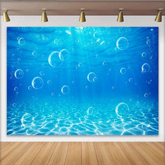 Lofaris Blauer Unterwasser-Fotohintergrund mit Lichtstrahlen und Blasen, realistische Ozean Kulisse für Fotostudio und Kinderpartys