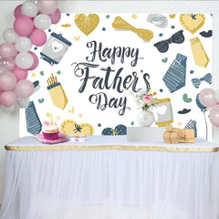 Lofaris Fröhlicher Vatertag Hintergrund mit Krawatten und Herzen, moderne Fotokulisse für Papa Feierlichkeiten und Fotoshootings