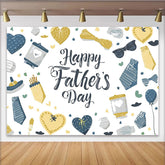 Lofaris Fröhlicher Vatertag Hintergrund mit Krawatten und Herzen, moderne Fotokulisse für Papa Feierlichkeiten und Fotoshootings