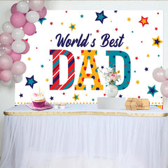 Lofaris Bunter Vatertagshintergrund für den besten Papa mit Sternen und Mustern, festliche Fotowand für Familienfeiern und Fotoshootings