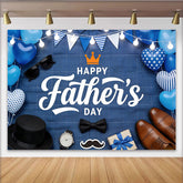 Lofaris Vatertags-Hintergrund mit blauen Ballons und Geschenken für Papa, stilvolle Fotokulisse für Familienfeiern und Fotoshooting