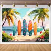 Lofaris Bunter tropischer Surfbrett Hintergrund für Sommerurlaub, perfekte Kulisse für Strandparty und Fotoshooting