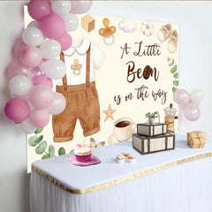 Lofaris Niedlicher Kleine Bohne Babyparty Hintergrund mit Eukalyptus und Kaffee, rustikale Fotowand für Babyankündigung und Fotoshooting