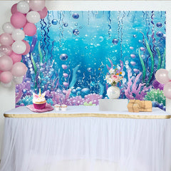 Lofaris Glitzernder Unterwasserhintergrund mit Korallen und Blasen, vibrante Kulisse für professionelle Fotografie und Party