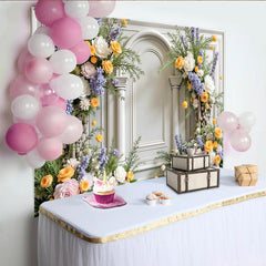 Lofaris Eleganter Blumen Fotohintergrund mit Pastellfarben und Säulen, wunderschöne Kulisse für Porträts und Frühlingsfotoshootings