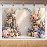 Lofaris Pastellfarbener Blumenbogen Fotohintergrund mit Rosen Hortensien, elegante Kulisse für Event und Fotostudio