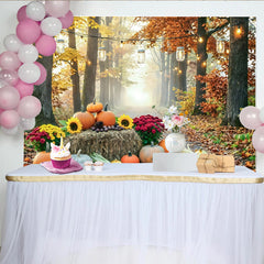 Lofaris Herbstlicher Erntedankfest-Hintergrund mit Kürbissen, idyllische Kulisse für herbstliche Fotografie im Fotostudio