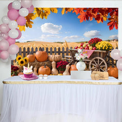 Lofaris Herbstlicher Erntedank-Fotohintergrund mit Kürbissen, malerische Kulisse für herbstliche Fotoshootings im Studio