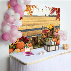 Lofaris Herbstlicher Erntedankfest-Hintergrund mit Kürbissen, rustikale Kulisse für herbstliche Dekoration im Fotostudio