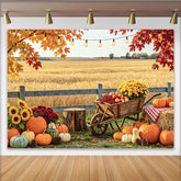 Lofaris Herbstlicher Erntedankfest-Hintergrund mit Kürbissen, rustikale Kulisse für herbstliche Dekoration im Fotostudio