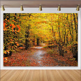 Lofaris Bunter Herbstwald Fotohintergrund mit goldenen Blättern und Waldweg, natürliche Kulisse für professionelle Herbstfotoshootings