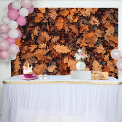 Lofaris Natürlicher Herbstlaub Fotohintergrund mit braunen Eichenblättern, rustikale Kulisse für professionelle Fotostudio Requisiten