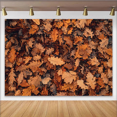 Lofaris Natürlicher Herbstlaub Fotohintergrund mit braunen Eichenblättern, rustikale Kulisse für professionelle Fotostudio Requisiten