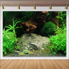 Lofaris Natürlicher Unterwasserlandschaft Fotohintergrund mit grünen Pflanzen, realistische Kulisse für Aquarien und Fotostudios