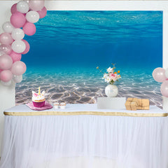 Lofaris Blauer Unterwasserhintergrund mit Sandboden und Lichteffekten, natürliche Meereskulisse für professionelle Fotografie