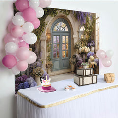 Lofaris Lila Blaue Weiße Glyzinien Hortensien Blumen Ranken Garten Hintergrund, für Hochzeit Brautparty und Fotoshooting