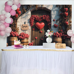 Lofaris Romantischer Rosen-Herz-Partyhintergrund, für Valentinstag, Verlobung und Hochzeitsfeiern, mit Teddybären