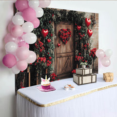 Lofaris Romantischer Valentinstag Hintergrund mit roten Rosen und Herzballons, für eine liebevolle Dekoration