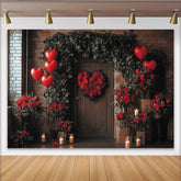 Lofaris Romantischer Valentinstag Hintergrund mit roten Rosen und Herzballons, für eine stimmungsvolle Fotografie
