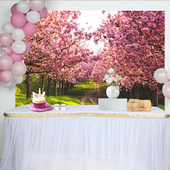 Lofaris Rosa Kirschblütenallee Hintergrund für Frühlingsfotografie, natürliche Fotokulisse für professionelle Fotoshootings