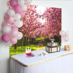 Lofaris Rosa Kirschblütenallee Hintergrund für Frühlingsfotografie, natürliche Fotokulisse für professionelle Fotoshootings